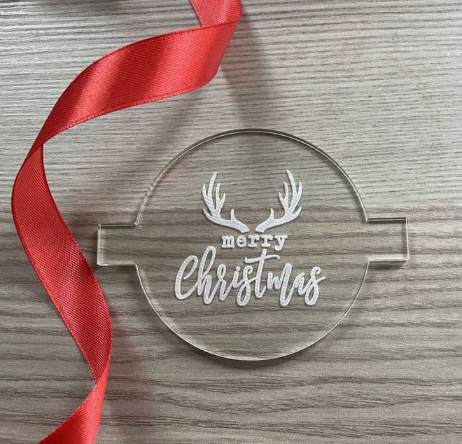 Merry christmas with antlers debosser