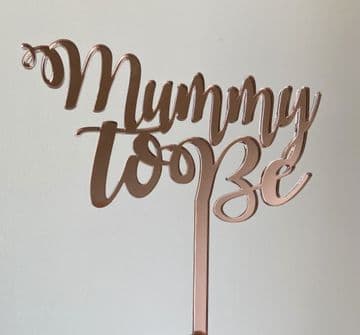 Mummy to be acrylic or wood cake topper