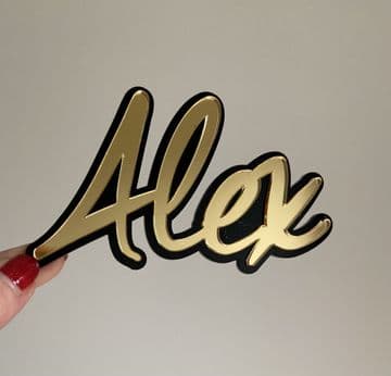 Name double layer acrylic or wood cake charm