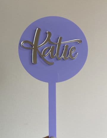 Name personalised acrylic paddle cake topper