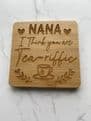 Nana theme square wooden coaster