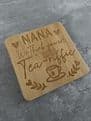 Nana theme square wooden coaster