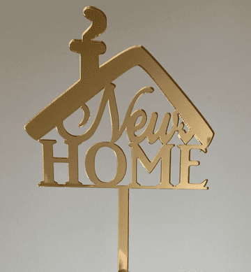 New home acrylic or wood cake topper