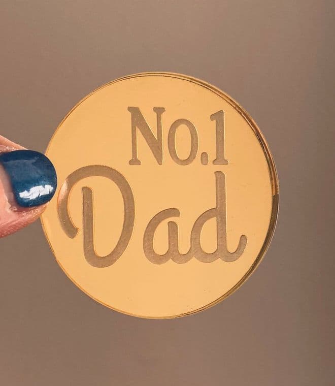 No. 1 Dad acrylic or wood cupcake disc