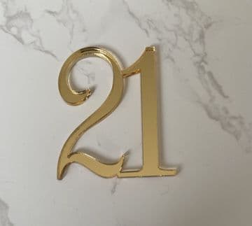 Number 21 acrylic or wood cake charm