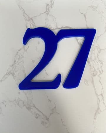 Number 27 acrylic or wood cake charm