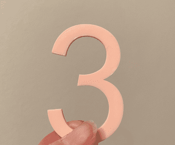 Number 3 acrylic or wood cake charm