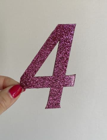 Number 4 acrylic or wood cake charm