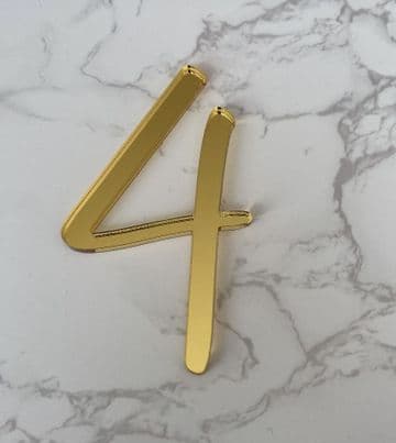 Number 4 acrylic or wood cake charm