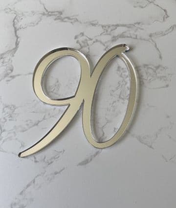 Number 90 acrylic cake charm