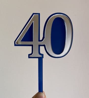 Number double layer acrylic cake topper