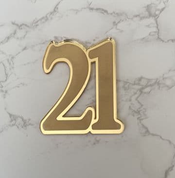 Number engraved acrylic cake charm