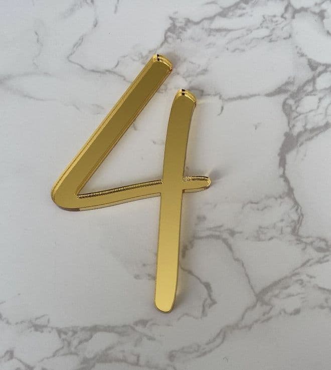 Number single acrylic or wood cake charm