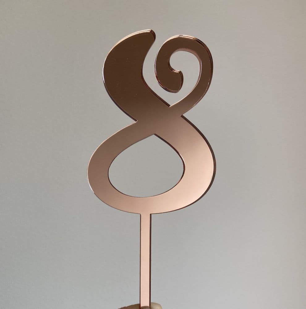 Number single acrylic or wood cake topper