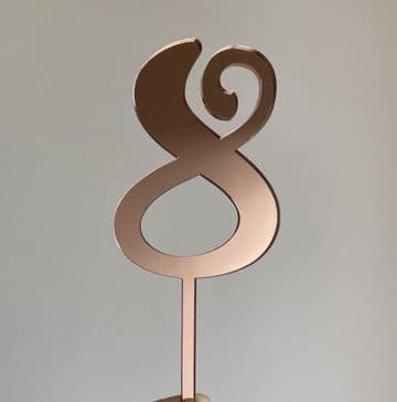 Number single acrylic or wood cake topper