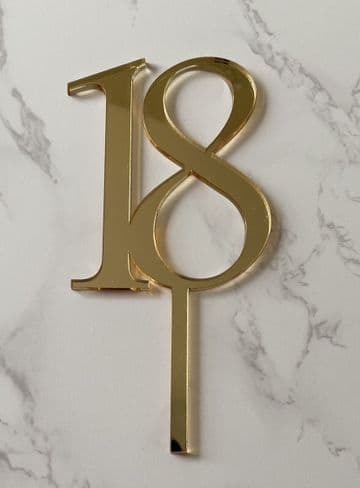 Number two digit acrylic or wood cake topper
