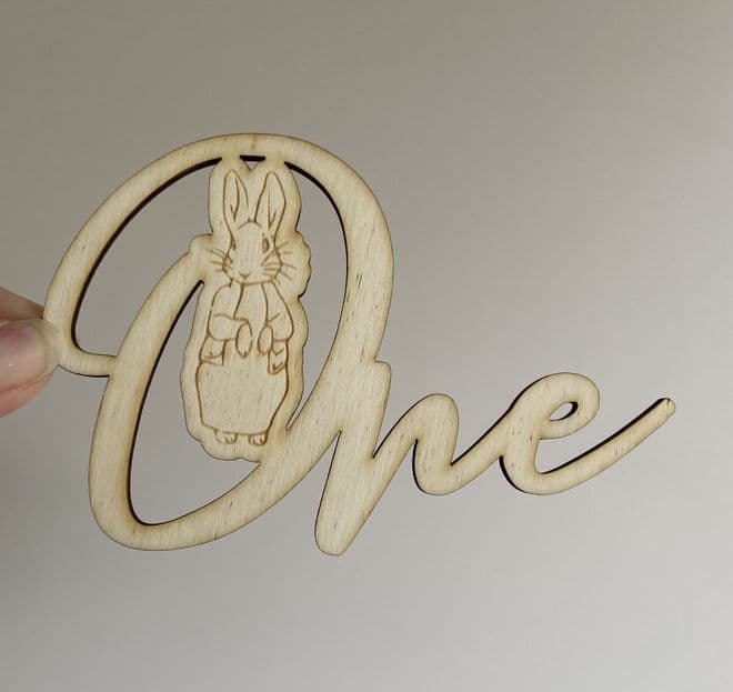 One peter rabbit theme wooden cake charm