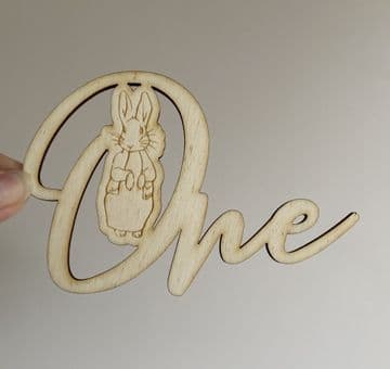 One peter rabbit theme wooden cake charm