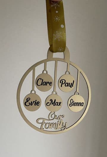 Our family personalised Christmas tree decoration