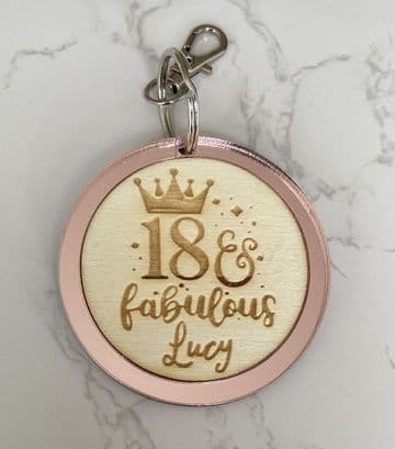 Personalised age & fabulous keyring