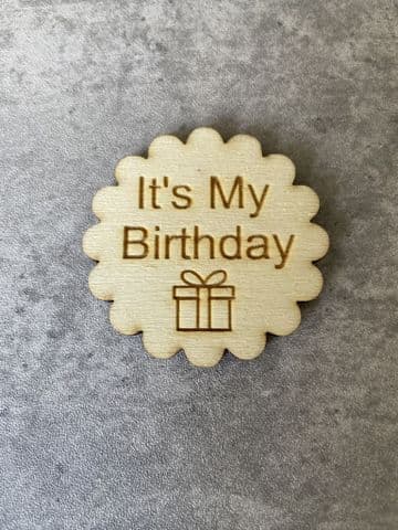 Personalised Birthday wooden badge