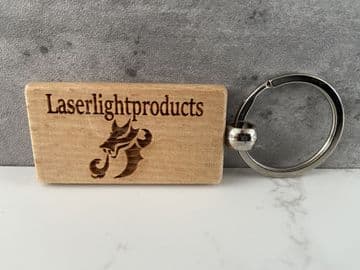 Personalised business logo wooden keyring