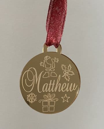 Personalised christmas tree bauble