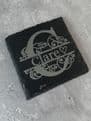 Personalised letter monogram and name slate coaster