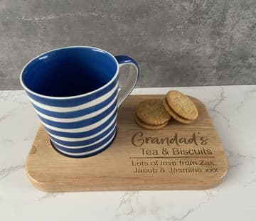 Personalised Tea, Coffee & Biscuits wooden serving board