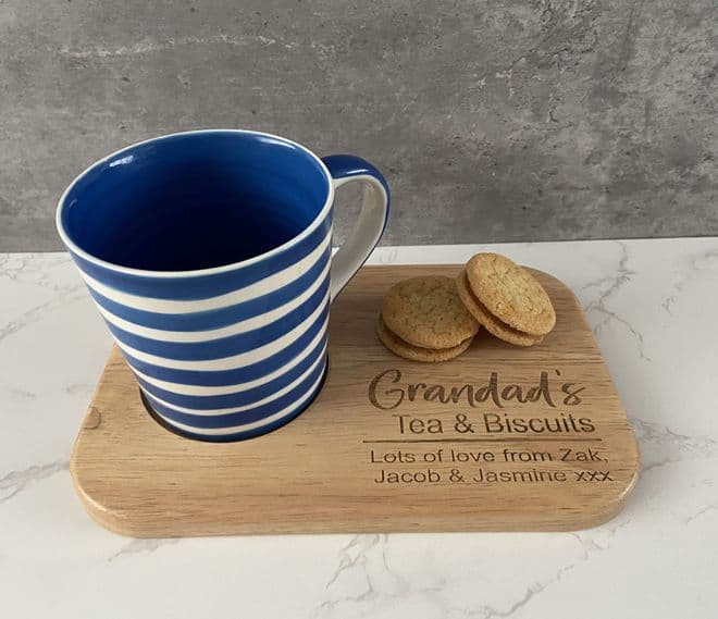 Personalised Tea, Coffee & Biscuits wooden serving board
