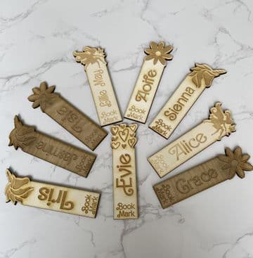 Personalised wooden book mark