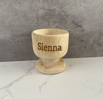 Personalised wooden egg cup