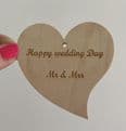 Personalised wooden heart tags