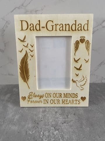 Personalised wooden memorial photo frame