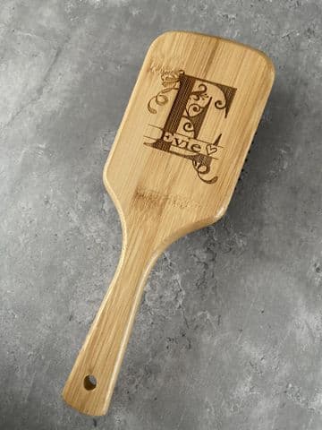 Personalised wooden paddle brush