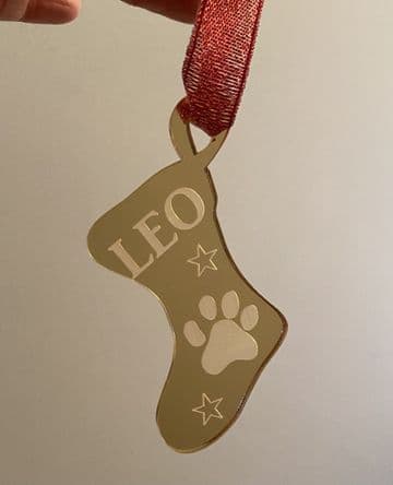 Pet mirrored personalised christmas stockings