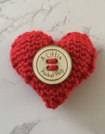 Pocket hug knitted heart