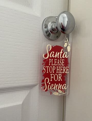 Santa please stop here personalised door sign
