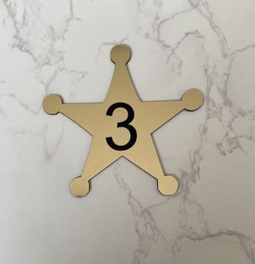 Sheriffs badge acrylic or wood cake charm