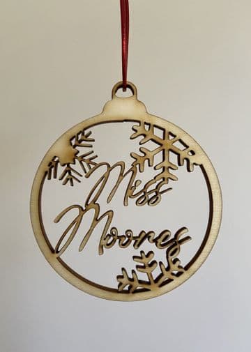 Snowflake theme personalised bauble