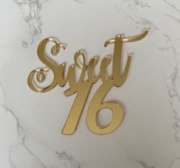 Sweet 16 acrylic or wood cake charm