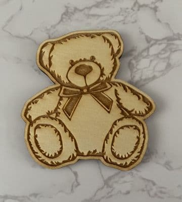 Teddy  bear traditional wooden cake charm