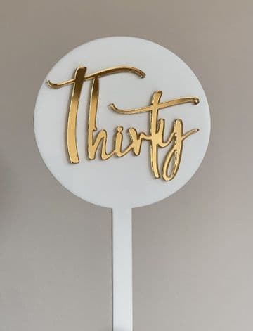 Thirty paddle double layer acrylic paddle cake topper