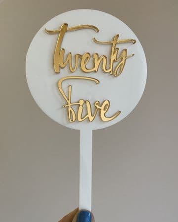 Twenty five paddle double layer acrylic paddle cake topper