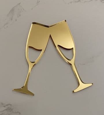 Wine glasses acrylic or wood cake charm