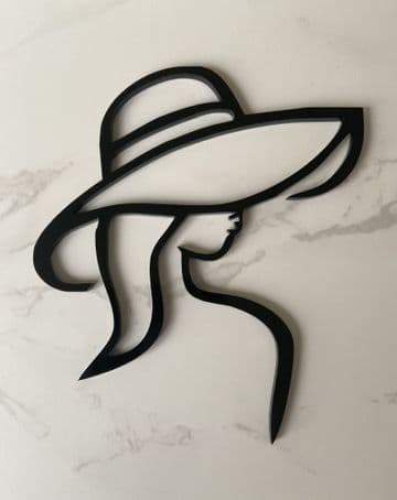 Woman with hat acrylic or wood cake charm