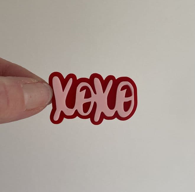XOXO double layer acrylic cupcake topper