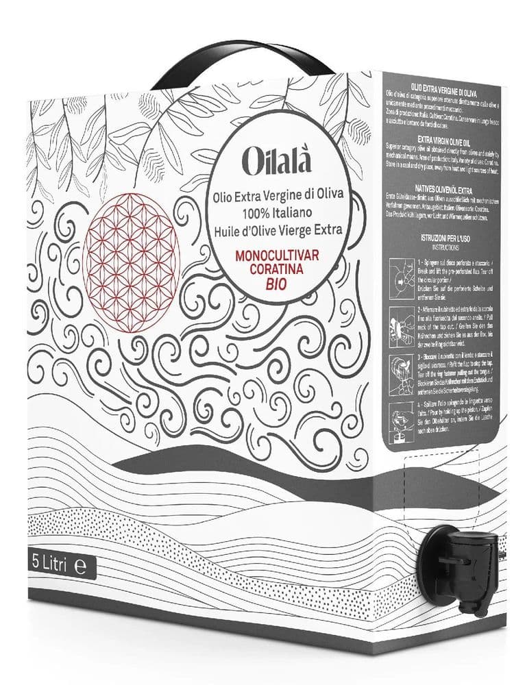 Oilala - Coratina Organic Extra Virgin Olive Oil 3 litre Bag In Box