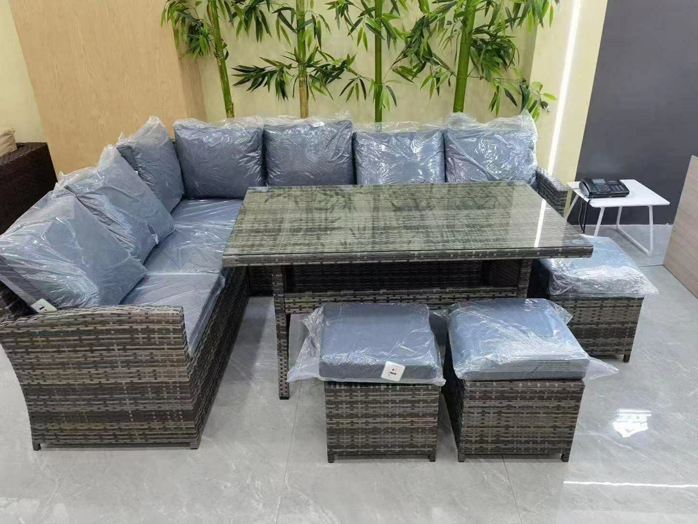 Cadi Rattan Outdoor Garden Corner Sofa Dining Set Outdoor