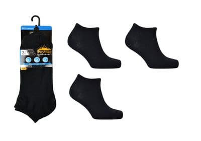 £2.95  12 pair Pack Men's Black Trainer Socks